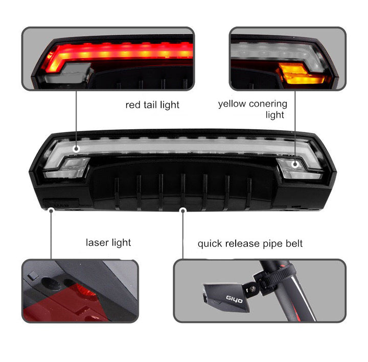 GIYO Remote Laser Bike Taillight USB Rechargeable