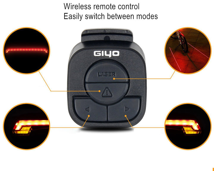 GIYO Remote Laser Bike Taillight USB Rechargeable