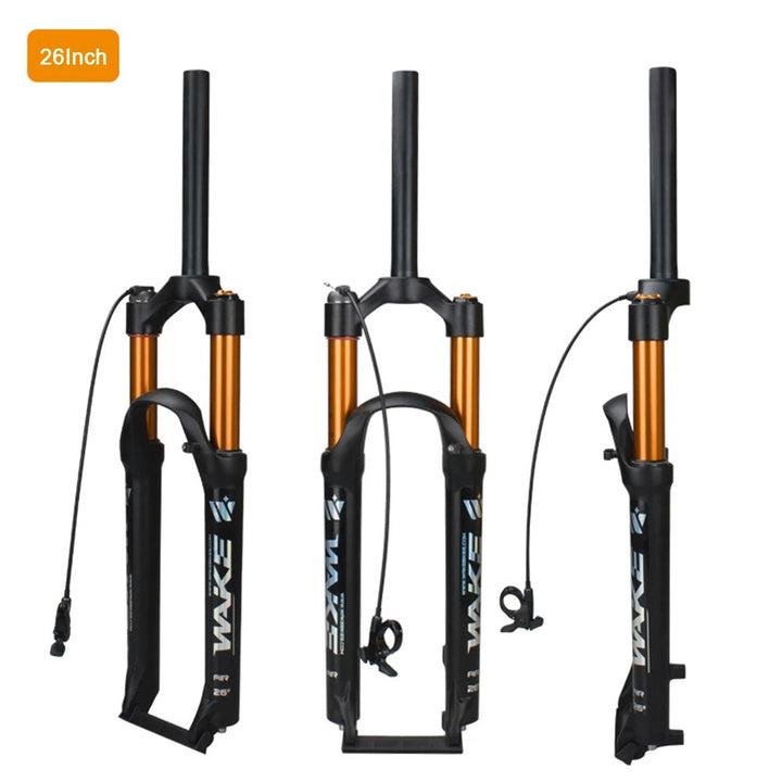 WAKE Mountain Bike Air Suspension Front Fork with Wire Remote Control FK-X01