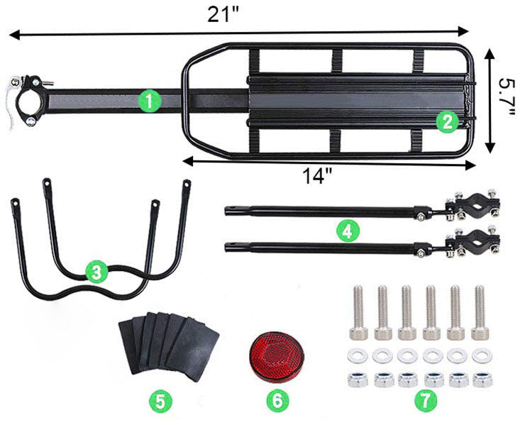 Mountain Bike Rear Carrier (Quick Release Adjustable Alloy)