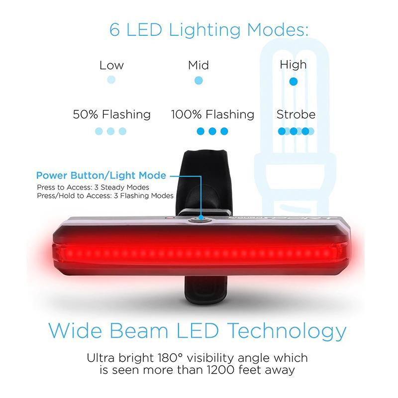 Raypal Bike Tail Light USB Rechargeable Rear Light