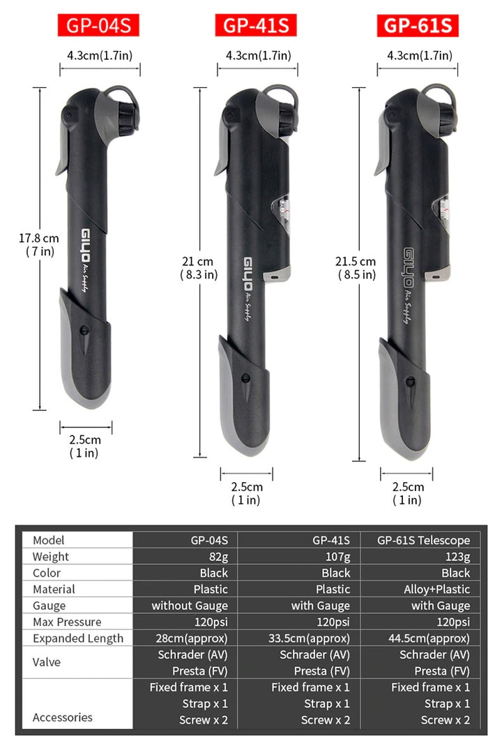 GIYO Portable Bicycle Pump