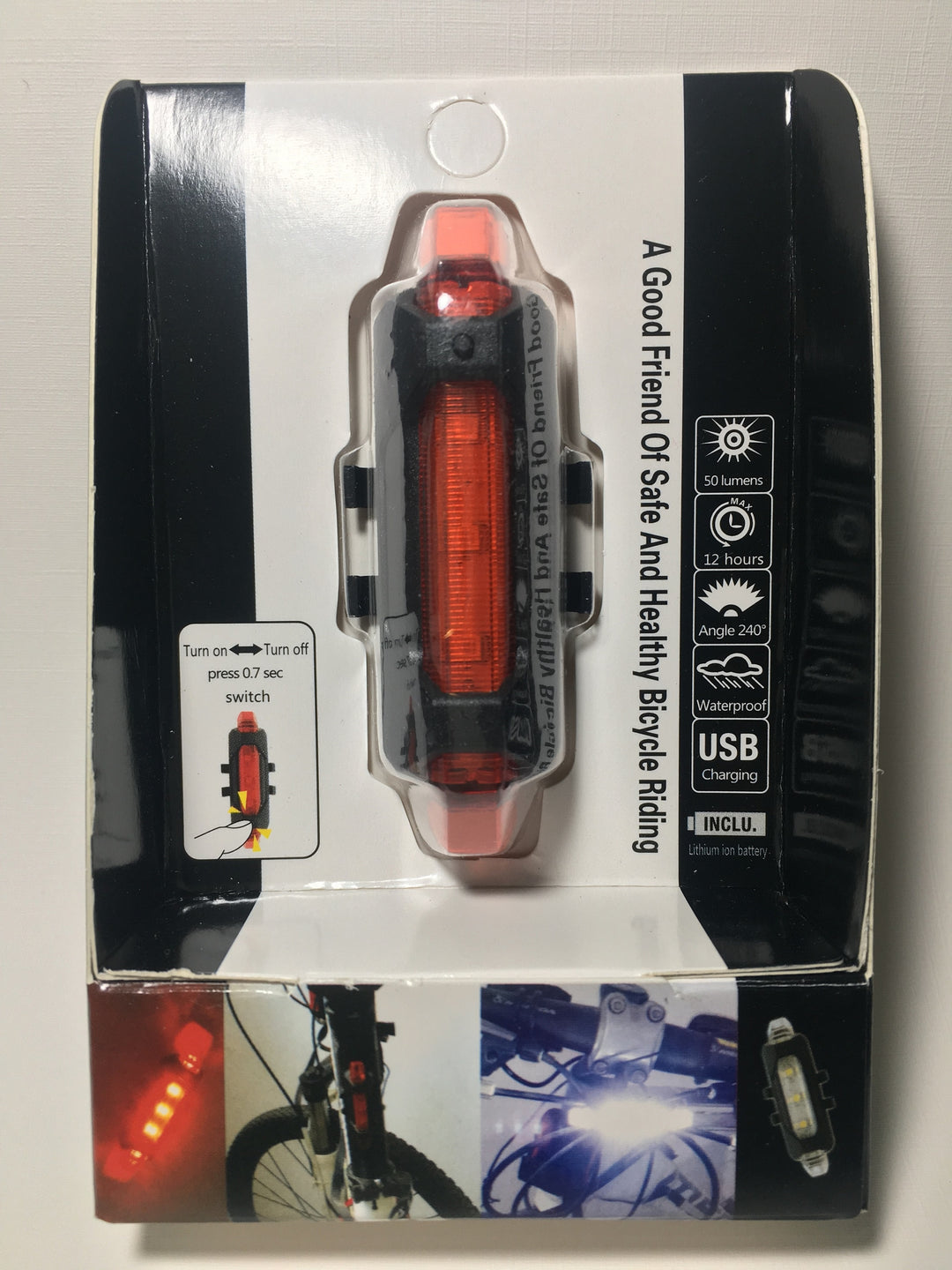 Bike Tail Light (USB  Rechargeable)