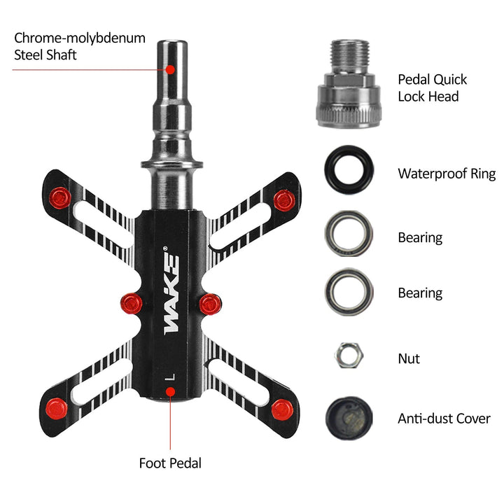 WAKE Bicycle Pedal Aluminum Alloy Sealed Bearing QR053