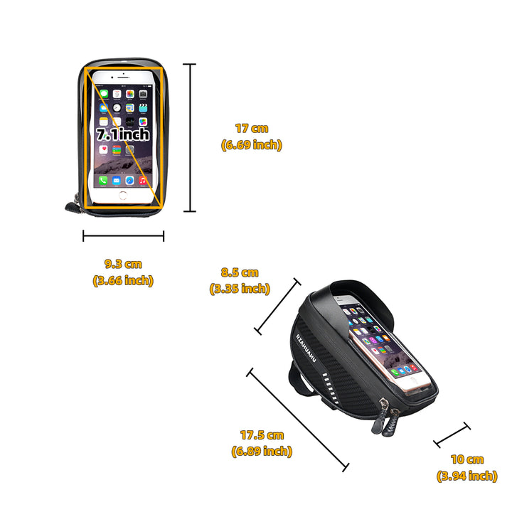 RZAHUAHU Rainproof Handlebar Phone Bag