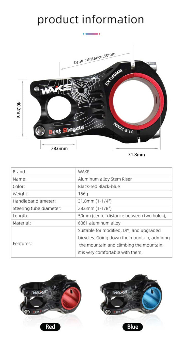 WAKE Bicycle Aluminum Alloy Mountain Bike Stem