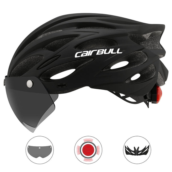 CAIRBULL ALLROAD Bike Helmet with Rear Light and Detachable Magnetic Visor