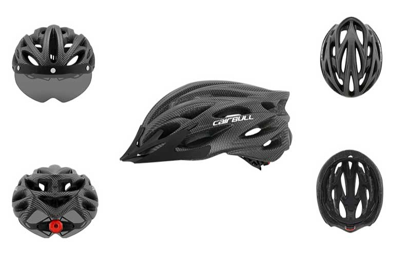 CAIRBULL ALLROAD Bike Helmet with Rear Light and Detachable Magnetic Visor