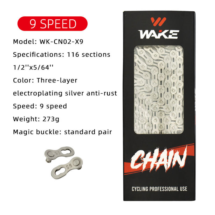 WAKE Mountain Bike 9/10/11 Speed Bicycle Stainless Steel Replacement Chain