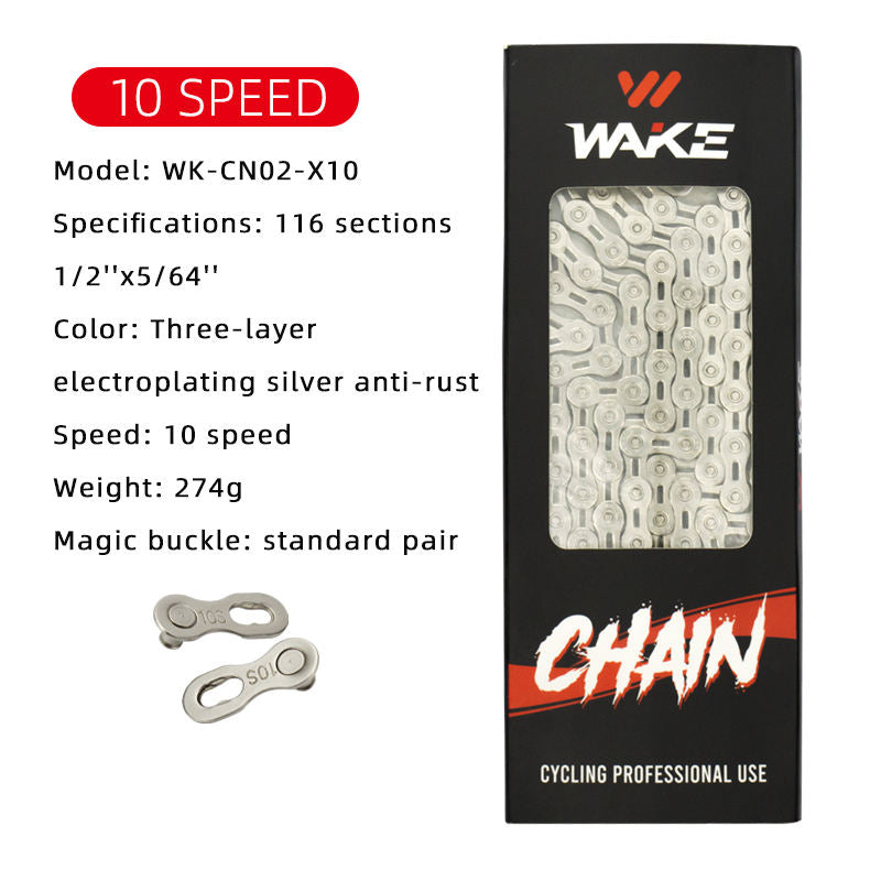 WAKE Mountain Bike 9/10/11 Speed Bicycle Stainless Steel Replacement Chain