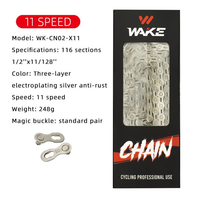 WAKE Mountain Bike 9/10/11 Speed Bicycle Stainless Steel Replacement Chain