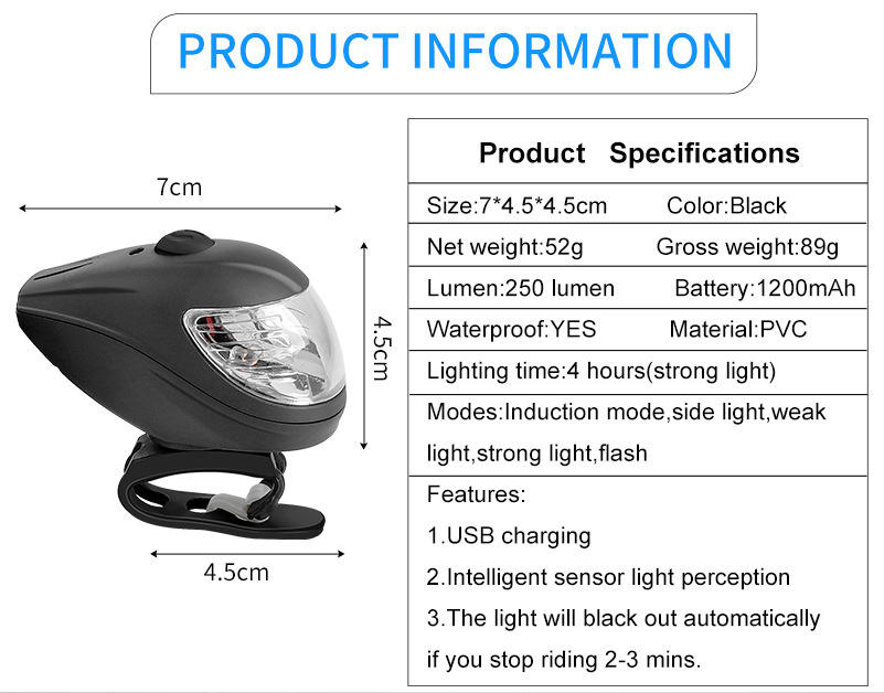 Bicycle Front Light Smart Sensor