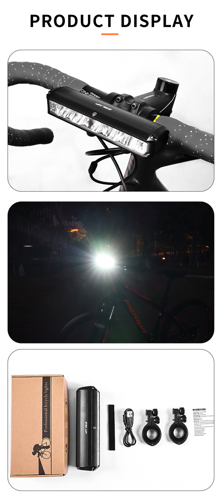 Front Light Bicycle Headlight 8000mAh / 2600 Lumens  Waterproof Super Bright with FREE Tail Light